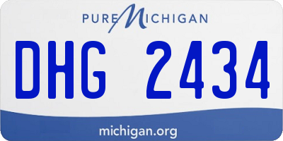 MI license plate DHG2434