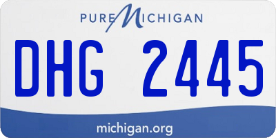 MI license plate DHG2445