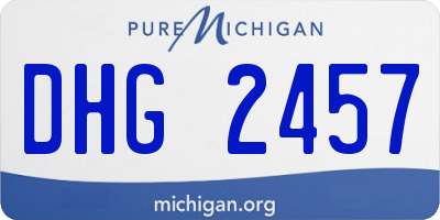 MI license plate DHG2457
