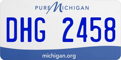 MI license plate DHG2458