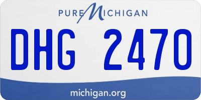 MI license plate DHG2470