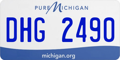 MI license plate DHG2490