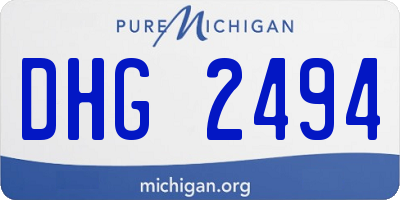 MI license plate DHG2494