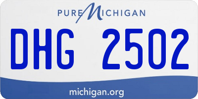 MI license plate DHG2502