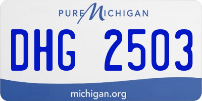 MI license plate DHG2503