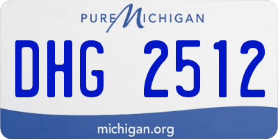 MI license plate DHG2512