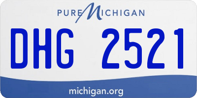 MI license plate DHG2521