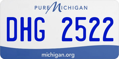 MI license plate DHG2522