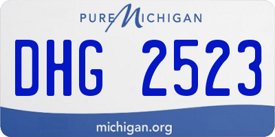 MI license plate DHG2523