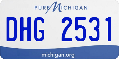 MI license plate DHG2531