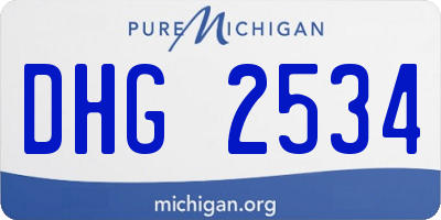 MI license plate DHG2534