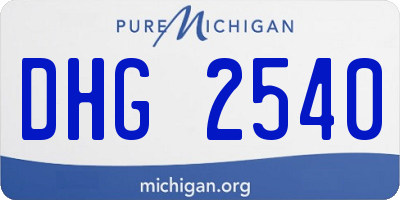 MI license plate DHG2540