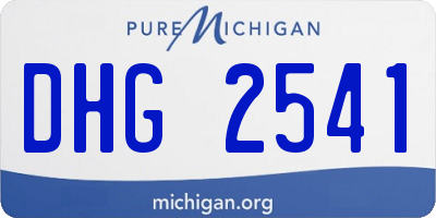 MI license plate DHG2541