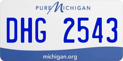 MI license plate DHG2543