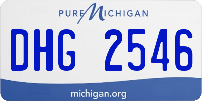 MI license plate DHG2546