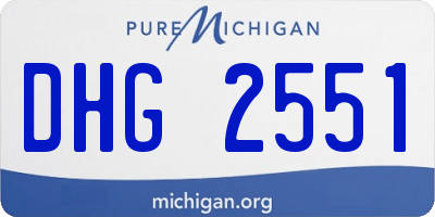 MI license plate DHG2551