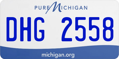 MI license plate DHG2558