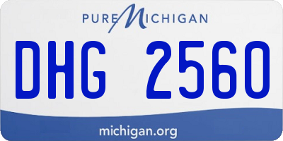 MI license plate DHG2560