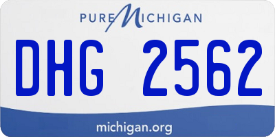MI license plate DHG2562