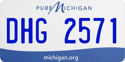 MI license plate DHG2571