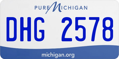 MI license plate DHG2578