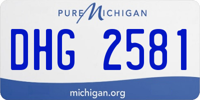 MI license plate DHG2581