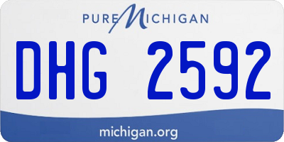 MI license plate DHG2592