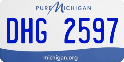 MI license plate DHG2597
