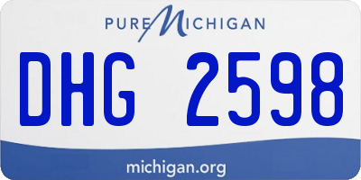 MI license plate DHG2598