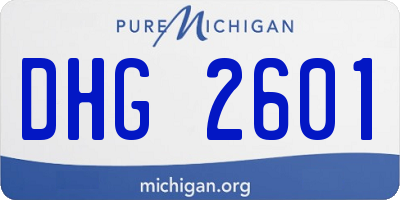 MI license plate DHG2601