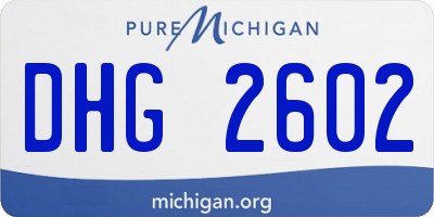 MI license plate DHG2602
