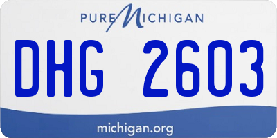 MI license plate DHG2603