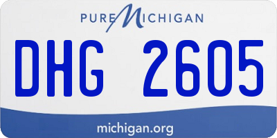 MI license plate DHG2605