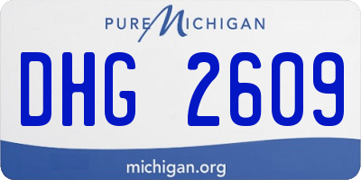 MI license plate DHG2609
