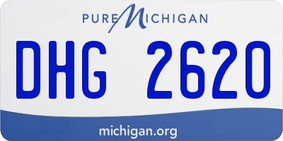 MI license plate DHG2620