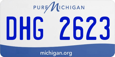 MI license plate DHG2623