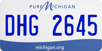 MI license plate DHG2645