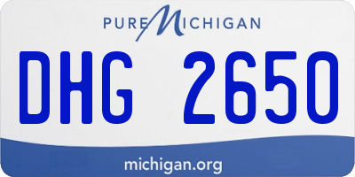 MI license plate DHG2650