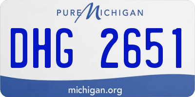 MI license plate DHG2651