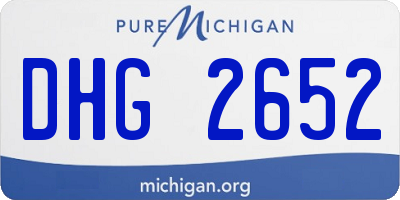 MI license plate DHG2652