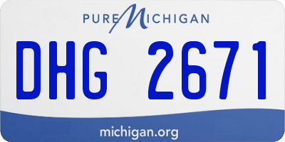 MI license plate DHG2671