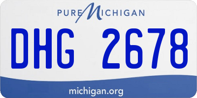 MI license plate DHG2678