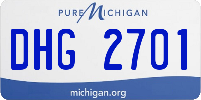 MI license plate DHG2701