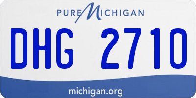 MI license plate DHG2710
