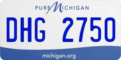 MI license plate DHG2750