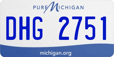 MI license plate DHG2751