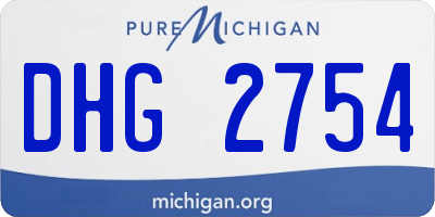 MI license plate DHG2754