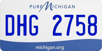 MI license plate DHG2758