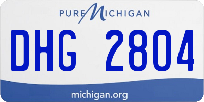 MI license plate DHG2804