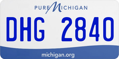 MI license plate DHG2840